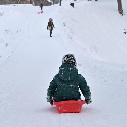 snow sledding